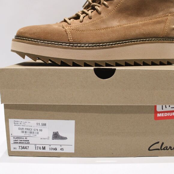 NWB Clarks Clarkhill Hi Brown Beige Suede Lace Up Chukka Boot Men Size 11.5M main image 5